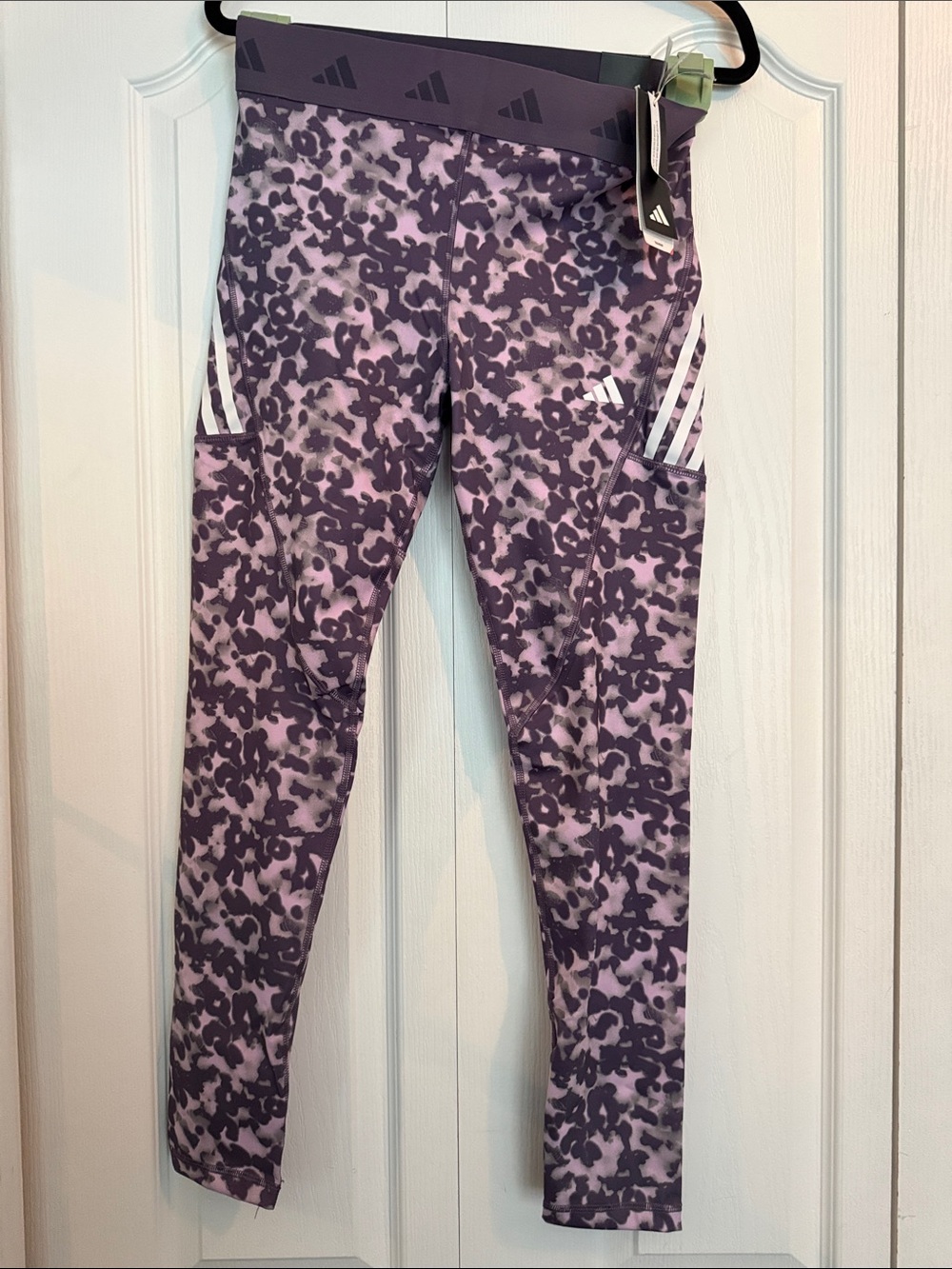 adidas Purple/Lavender Athletic Tights with Logo